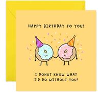 Hilarious Birthday Cards for Colleague, Donut Know What I'd Do Without You, Funny Bday Gifts for Men and Women, For Coworker Sister Brother Husband Wife - Blank Inside with Envelope