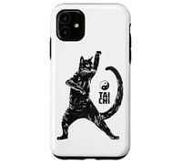 Hilarious Cat Practicing Tai Chi Martial Arts Ying Yang Case for iPhone 11