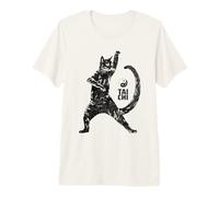 Hilarious Cat Practicing Tai Chi Martial Arts Ying Yang Premium T-Shirt