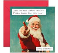 Hilarious Christmas Greeting Cards for Men and Women - 'Santa's Legend List' Funny Traditional Photo - Xmas Joke Humour Gift for Dad Mum Brother Sister Husband Wife - Blank Inside