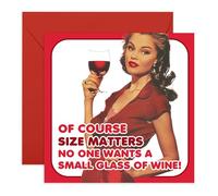 Hilarious Drinking Greeting Card - 'Of Course Size Matters' - Gifts for Friends, BFFs, Sister, Her, Colleagues - More Wine Please - Comes with Fun Stickers
