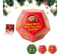 Hilarious Exchange Party Game Dice, New 3 * 3in Santa Swap Gifts Exchange Dice, Xmas Stocking Stuffers, Funny Left Right Center Dices for Office Events, Family Night, Holiday(Red A)