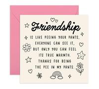 Hilarious Friendship Card - Funny Quote Card with Rainbow - Greetings for Bestie Colleagues Coworker Sister BFF Girls Ladies Women Her - Appreciation for Birthdays or Thank You -Comes with Stickers