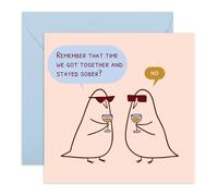 Hilarious Friendship Card - “Got Together and Stayed Sober”- Funny Drinking Card for Friends, Bro, Buddy, Lads, Mate, Brother, Bestie, Colleague, BFF - Night Outs and Hangovers - Comes with Stickers