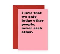Hilarious Friendship Card - ‘Judge Other People’ - Humorous Greeting for Friends, Sisters, Sis, Besties, BFF, Girlfriend, Boyfriend, Him, Her or Colleagues - Galentines Gifts - Comes with Stickers