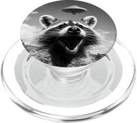 Hilarious Graphic Racoon Selfie with UFOs Weird Animal PopSockets PopGrip for MagSafe