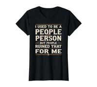 Hilarious Introvert Humor for Sarcastic Antisocial Guys Value Graphic T-Shirt, Women, Black, XS
