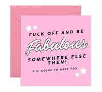 Hilarious Leaving Card - 'Be Fabulous Somewhere Else' - Gift for Coworkers, Officemate, Buddies, Mate, Friend, Boss, Employee - We Will Miss You - Comes with Fun Stickers