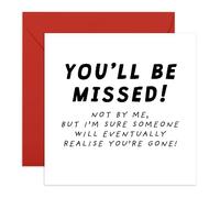 Hilarious Leaving Card - 'You'll Be Missed' - Presents for Colleagues, Coworkers, Officemates, Partners, Friend - New Job - Comes with Fun Stickers