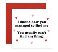 Hilarious Love Card for Couples - 'You Usually Can’t Find Anything' Forgetful Joke for Boyfriend, Girlfriend, Husband, Wife, Fiance, Partner, Spouse, Him, Her, Men, Women - Cute Hearts Design