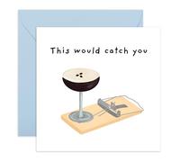 Hilarious Love Card for Him or Her - 'This Could Catch You Expresso Martini' - Gifts for Babe, Boyfriend, Girlfriend, Wife Husband, Honey - Drink Trap Valentines Day - Comes with Fun Stickers