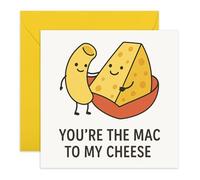 Hilarious Love Card - ‘You’re the Mac to My Cheese’ - Cute Food Pun Greeting Card for Boyfriend, Girlfriend, Husband, Wife, Babe, Partner, Spouse - Anniversary or Valentine’s Day Ideas