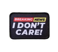 Hilarious Meme Print Patches, I Don't Care Tactical Morale Badge Hook and Loop Patch Sew On for Clothing, Dress, Hat, Backbags