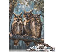 Hilarious Owls Sunglasses 500 Pieces Puzzles Wooden Puzzle for Teenager Funny Jigsaw Puzzles 500pcs (52x38cm)