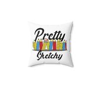 Hilarious Portraitist Painting Drawing Sketching Artisan Spun Polyester Square Pillow 14" × 14"
