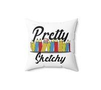 Hilarious Portraitist Painting Drawing Sketching Artisan Spun Polyester Square Pillow 16" × 16"