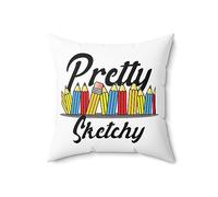 Hilarious Portraitist Painting Drawing Sketching Artisan Spun Polyester Square Pillow 18" × 18"