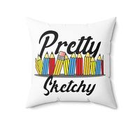 Hilarious Portraitist Painting Drawing Sketching Artisan Spun Polyester Square Pillow 20" × 20"