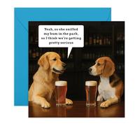 Hilarious Relationship Card - “Pretty Serious” - Funny Dog Pub Conversation Greeting Card for Him, Her, Men, Women, Babe, Spouse, Partner, Couples - For Anniversary or Valentines Day
