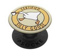 Hilarious Silly Goose on a Coffee Run, Funny Goose Geese PopSockets Adhesive PopGrip