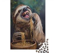 Hilarious Sloth Eating Jigsaw Puzzle for Adults, 1000 Pieces, 52x38cm/1000pcs, White Cardboard, Relaxing Indoor Activity And Time at Home