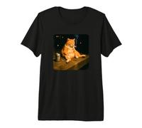 Hilarious Smoking Cat Meme Funny Drinking Depressed Cat Meme Premium T-Shirt