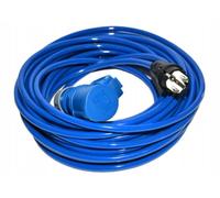 Hilark Cable Tech Electric Extension Lead H07BQ-F 3g2.5 mm (3 x 2.5 mm) Industrial Socket CEE 3 Pin Plug Adapter for Camping Vans, Caravans, Boats, Construction sites (1 m, Blue)