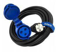 Hilark Cable Tech H07RN-F 3g2.5 mm (3 x 2.5 mm) Industrial CEE 3-Pin Plug Extension Adapter for Camper Vans, Caravans, Boats, Construction Sites (5 m, Blue, Black)