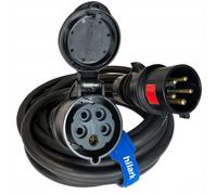 Hilark Cable Tech H07RN-F 5g2,5 mm2 (5x2,5 mm2) 16A IP44 Black - Rubber Cable Extension Cord for Construction, Industry, Outdoor (5 meter, Black)