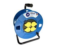 HILARK Standard S Empty Cable Reel Empty Drum with Plugs, One Extension Drum (15 m, Black, Blue)