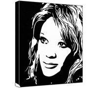 Hilary Duff Pop Art Painting (100% Original Painting. Not A Print!) Acrylic Paint On Deep Framed Canvas (60 x 50 x 1.8 cm) 2-Colour Black/White