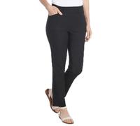 Hilary Radley Women Mid-Rise Stretch Pull-On Ankle Pant, Black, Large