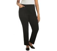 Hilary Radley Women's Mid-Rise Tummy Control Pull On Pant, Black Texture, S