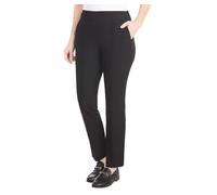 Hilary Radley Women's Ponte Pull-On Mid Rise Slim Leg Pants, Black, M