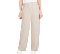 Hilary Radley Women's Wide Leg Crinkle Pants with Elasticwaistband, Beige, Large
