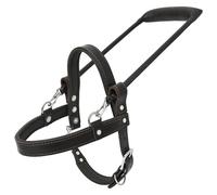 HILASON Brown Padded Genuine Leather Dog Harness with Handle | Adjustable Straps | Training & Guide Dog Harness