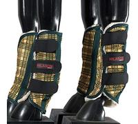 HILASON X Large Horse Fly Boots Uv Protection Fleece Lined 4 Pack Plaid Leg Boot Shoofly Leggings for Horses Hoof Boot Splint