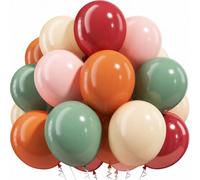 HILAVO Fall Balloons Terracotta Burnt Dark Orange Brown Tan Coffee Sage Green Burgundy Sand White Dusty Pink Thanksgiving Party Balloon for Pumpkin Fall Birthday Baby Shower Autumn Wedding Party Decor
