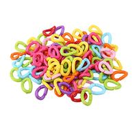 HilBeliFU 100Pcs Plastic Bird C Clips Hooks, Mix Color Plastic Chain Bird Toys, 2.2x1.5cm Birds Links, Flexible Chain Links DIY Toys for Small Parrots, Parakeets Climbing