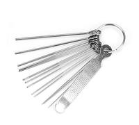 HilBeliFU 13 Needles Guitar Nut Files, Portable Flat Nut Slotting Files with keychain, 8.5cm Stainless Steel Guitar Bridge Saddle Nut File for Guitar Ukelee, Round 0.4mm to 1.6mm