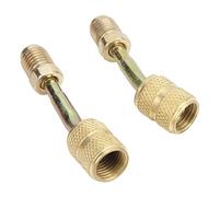 HilBeliFU 2Pcs R410A Adapter 1/4 to 5/16 Converter, Universal Charging Vacuum Port Adapter, 120 Degrees Mini Split Vacuum Adapters for Air Conditioners, HVAC Refrigeration Service