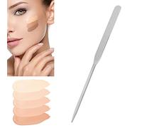 HilBeliFU Stainless Steel Makeup Spatula, Double Headed Cosmetic Spatula, Portable Beauty Spatula for Mixing Cosmetics Facial Cream Liquid Foundation Eye Shadow Lipstick