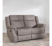 Hilbert Brown Fabric 2 Seater Recliner Sofa