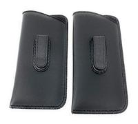 Hilco Soft Eyeglass Case, 2 Pack - Black, Vinyl with Plastic Flex Clip, Black