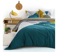 Hilda Geometric Spots Cotton Duvet Cover Duck / mustard / white