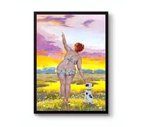 Hilda Pinup Orange Sky Poster, Vintage Cabaret Advertisement Wall art, Retro Movie Gift idea, Pin-Ups home Decor Print, Archival Matte, A4 (Framed) - 29.7x21cm
