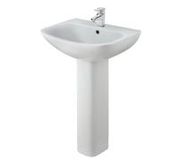 Hilderstone Modern 1 Tap Hole Basin and Pedestal - 545mm