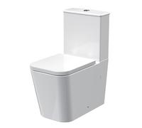 Hilderstone Rimless Flush to Wall Toilet Pan, Cistern & Soft Close Seat - 792mm x 385mm x 623mm