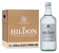Hildon Natural Mineral Water 12 x 500ml Glass bottles - Gently Sparkling - Sourced from a natural aquifer nestled on our Chalk Valley estate - Low Sodium, Naturally Alkaline, Kings Royal Warrant