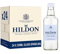 Hildon Natural Mineral Water, Gently Sparkling, 24 x 330ml Glass Bottles